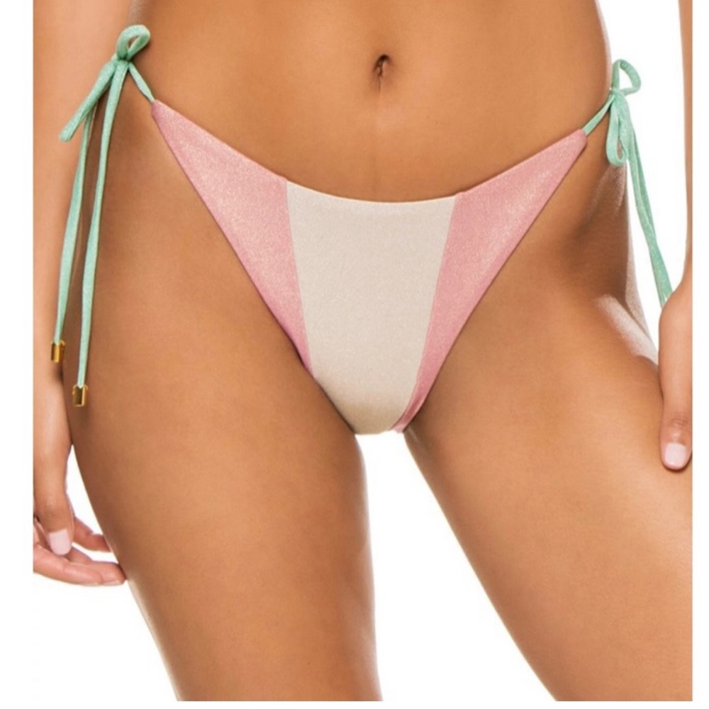 PQ Swim Color Block Metallic Tie bottoms (size small)